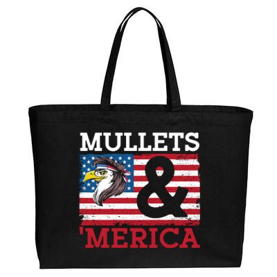 Mullets And Merica Eagle Mullet Hairstyle Funny Gift Cotton Canvas Jumbo Tote