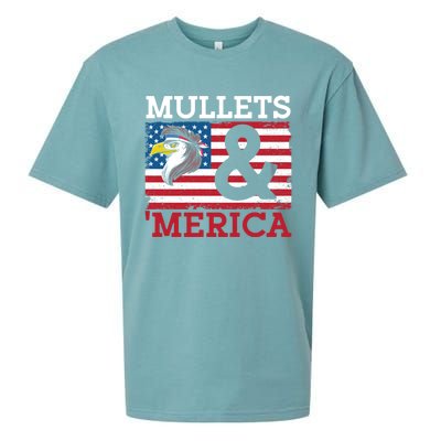 Mullets And Merica Eagle Mullet Hairstyle Funny Gift Sueded Cloud Jersey T-Shirt