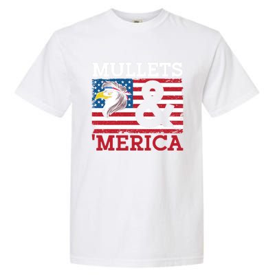 Mullets And Merica Eagle Mullet Hairstyle Funny Gift Garment-Dyed Heavyweight T-Shirt