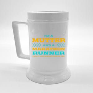 Mutter And Marathon Runner Funny Running Humor Sprinting Mom Gift Beer Stein