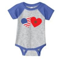 Moorish American Morocco Flag Moroccan Soccer Supporter Gift Infant Baby Jersey Bodysuit