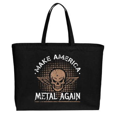 Make America Metal Again Skull Rock And Roll Heavy Music Cotton Canvas Jumbo Tote