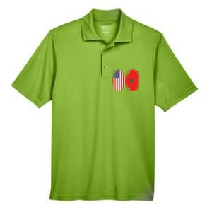 Moorish American Morocco Flag Moroccan Soccer Supporter Cool Gift Men's Origin Performance Pique Polo