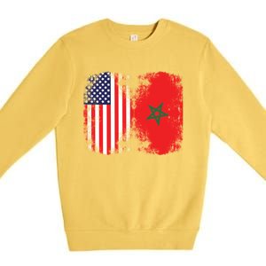 Moorish American Morocco Flag Moroccan Soccer Supporter Cool Gift Premium Crewneck Sweatshirt