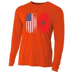 Moorish American Morocco Flag Moroccan Soccer Supporter Cool Gift Cooling Performance Long Sleeve Crew