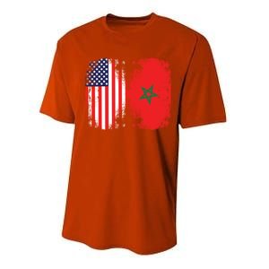 Moorish American Morocco Flag Moroccan Soccer Supporter Cool Gift Performance Sprint T-Shirt