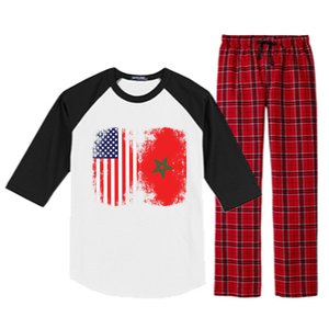 Moorish American Morocco Flag Moroccan Soccer Supporter Cool Gift Raglan Sleeve Pajama Set