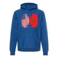 Moorish American Morocco Flag Moroccan Soccer Supporter Cool Gift Premium Hoodie