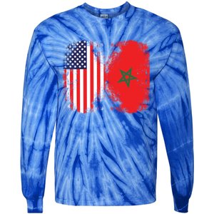 Moorish American Morocco Flag Moroccan Soccer Supporter Cool Gift Tie-Dye Long Sleeve Shirt