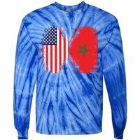 Moorish American Morocco Flag Moroccan Soccer Supporter Cool Gift Tie-Dye Long Sleeve Shirt