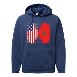 Moorish American Morocco Flag Moroccan Soccer Supporter Cool Gift Performance Fleece Hoodie