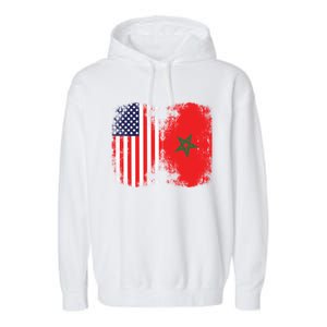 Moorish American Morocco Flag Moroccan Soccer Supporter Cool Gift Garment-Dyed Fleece Hoodie