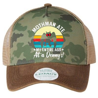 Mothman Ate My Entire Ass Vintage Mothman Cryptid Funny Legacy Tie Dye Trucker Hat