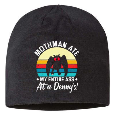 Mothman Ate My Entire Ass Vintage Mothman Cryptid Funny Sustainable Beanie