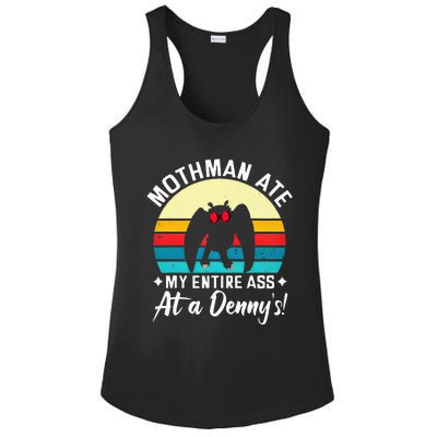 Mothman Ate My Entire Ass Vintage Mothman Cryptid Funny Ladies PosiCharge Competitor Racerback Tank