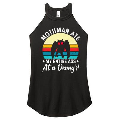 Mothman Ate My Entire Ass Vintage Mothman Cryptid Funny Women’s Perfect Tri Rocker Tank