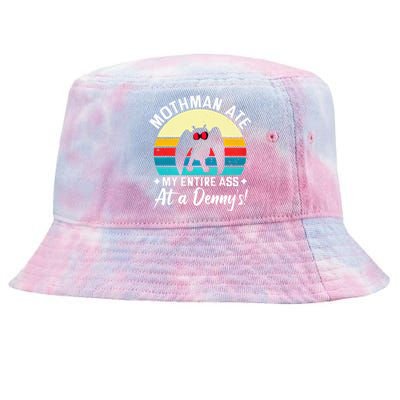 Mothman Ate My Entire Ass Vintage Mothman Cryptid Funny Tie-Dyed Bucket Hat