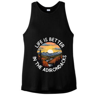 Moose Adirondack Mountains Life Is Better In The Adirondacks Ladies PosiCharge Tri-Blend Wicking Tank