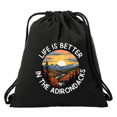 Moose Adirondack Mountains Life Is Better In The Adirondacks Drawstring Bag