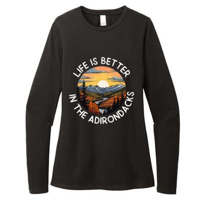 Moose Adirondack Mountains Life Is Better In The Adirondacks Womens CVC Long Sleeve Shirt