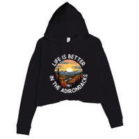 Moose Adirondack Mountains Life Is Better In The Adirondacks Crop Fleece Hoodie