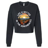 Moose Adirondack Mountains Life Is Better In The Adirondacks Cropped Pullover Crew