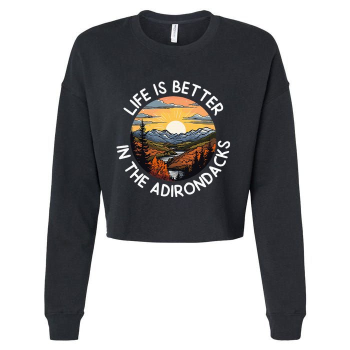 Moose Adirondack Mountains Life Is Better In The Adirondacks Cropped Pullover Crew