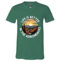 Moose Adirondack Mountains Life Is Better In The Adirondacks V-Neck T-Shirt