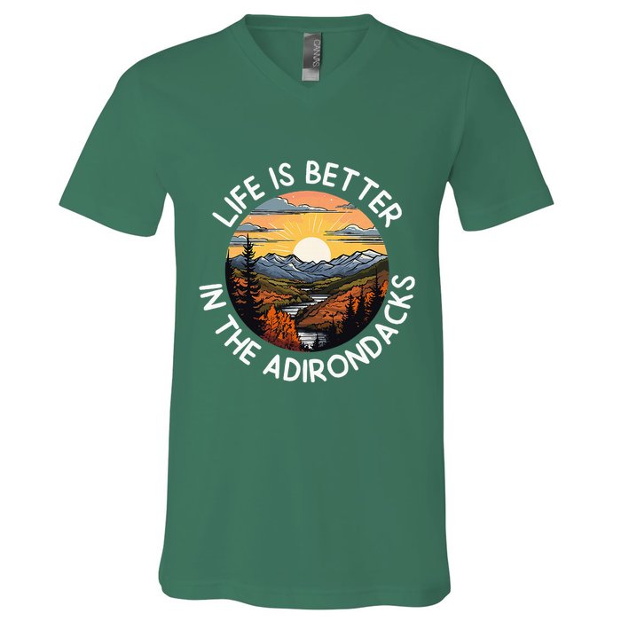 Moose Adirondack Mountains Life Is Better In The Adirondacks V-Neck T-Shirt