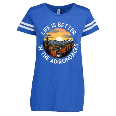 Moose Adirondack Mountains Life Is Better In The Adirondacks Enza Ladies Jersey Football T-Shirt