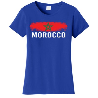 Moorish American Morocco Flag Moroccan Soccer Supporter Gift Women's T-Shirt