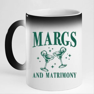 Margs And Matrimony Bachelorette Party Margarita Bach 11oz Black Color Changing Mug