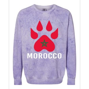 Moorish American Morocco Flag Moroccan Soccer Supporter Gift Colorblast Crewneck Sweatshirt