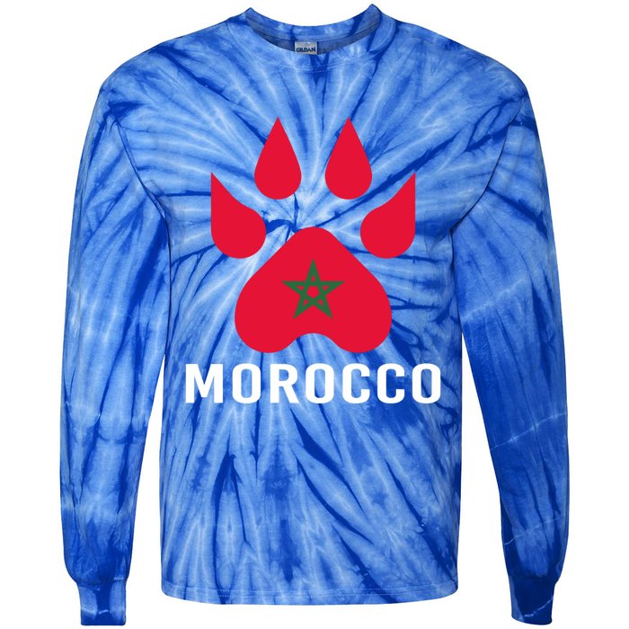 Moorish American Morocco Flag Moroccan Soccer Supporter Gift Tie-Dye Long Sleeve Shirt