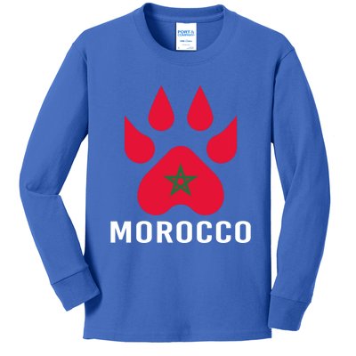 Moorish American Morocco Flag Moroccan Soccer Supporter Gift Kids Long Sleeve Shirt