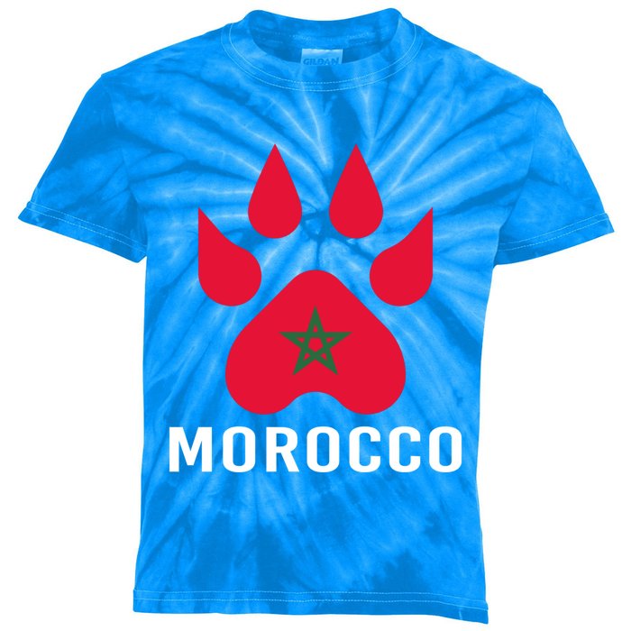 Moorish American Morocco Flag Moroccan Soccer Supporter Gift Kids Tie-Dye T-Shirt