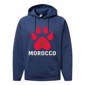 Moorish American Morocco Flag Moroccan Soccer Supporter Gift Performance Fleece Hoodie