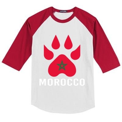 Moorish American Morocco Flag Moroccan Soccer Supporter Gift Kids Colorblock Raglan Jersey