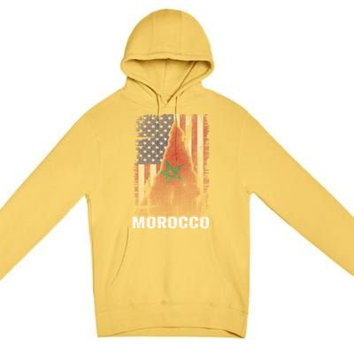 Moorish American Morocco Flag Moroccan Soccer Supporter Gift Premium Pullover Hoodie