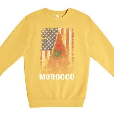 Moorish American Morocco Flag Moroccan Soccer Supporter Gift Premium Crewneck Sweatshirt