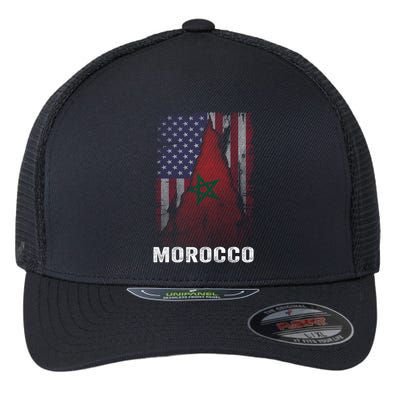 Moorish American Morocco Flag Moroccan Soccer Supporter Gift Flexfit Unipanel Trucker Cap