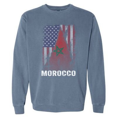 Moorish American Morocco Flag Moroccan Soccer Supporter Gift Garment-Dyed Sweatshirt