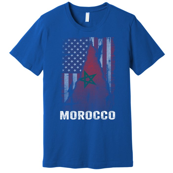 Moorish American Morocco Flag Moroccan Soccer Supporter Gift Premium T-Shirt