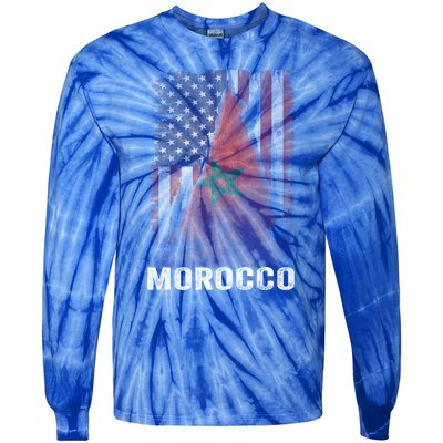 Moorish American Morocco Flag Moroccan Soccer Supporter Gift Tie-Dye Long Sleeve Shirt