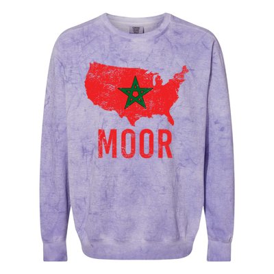 Moorish American Morocco Flag Moroccan Soccer Supporter Gift Colorblast Crewneck Sweatshirt