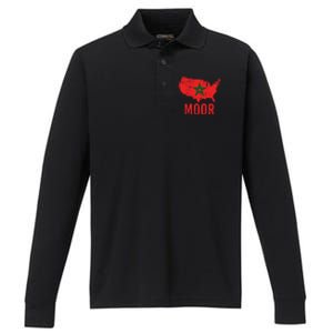 Moorish American Morocco Flag Moroccan Soccer Supporter Gift Performance Long Sleeve Polo