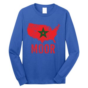 Moorish American Morocco Flag Moroccan Soccer Supporter Gift Long Sleeve Shirt