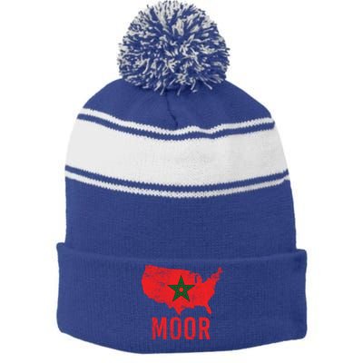 Moorish American Morocco Flag Moroccan Soccer Supporter Gift Stripe Pom Pom Beanie