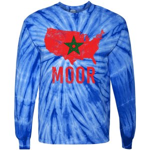 Moorish American Morocco Flag Moroccan Soccer Supporter Gift Tie-Dye Long Sleeve Shirt