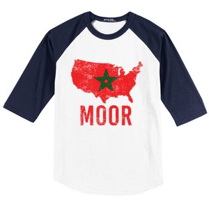 Moorish American Morocco Flag Moroccan Soccer Supporter Gift Baseball Sleeve Shirt